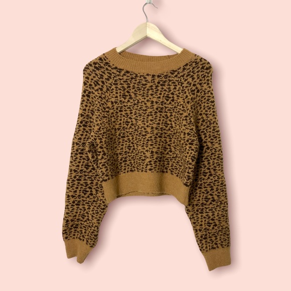 Topshop animal print crop soft sweater 4 - Picture 2 of 5